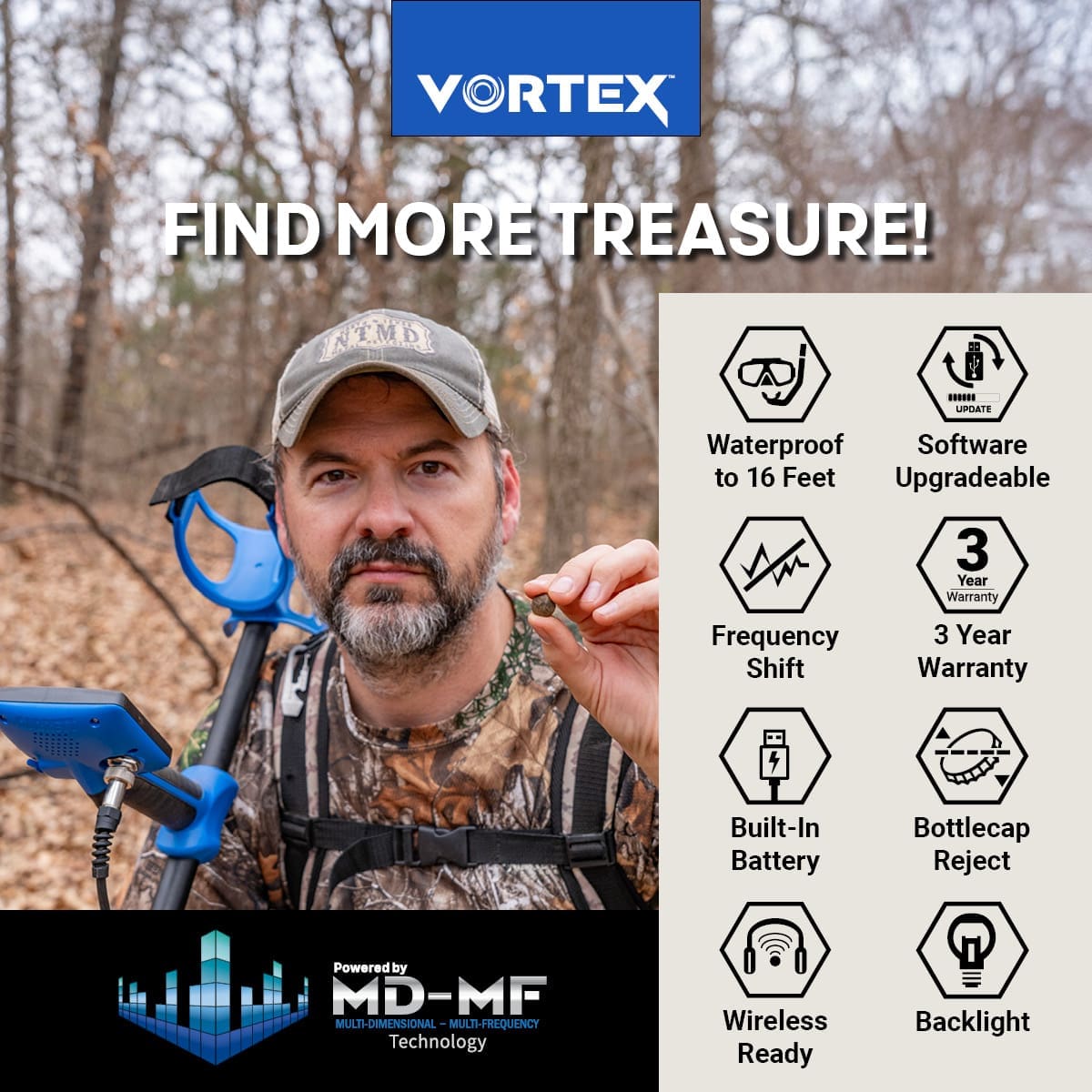 Tekirdağ Garrett Vortex VX7 Dedektör - Vortex VX7, sahil, park ve tarla arasında geçiş yapan kullanıcı için dengeli güç noktasıdır.